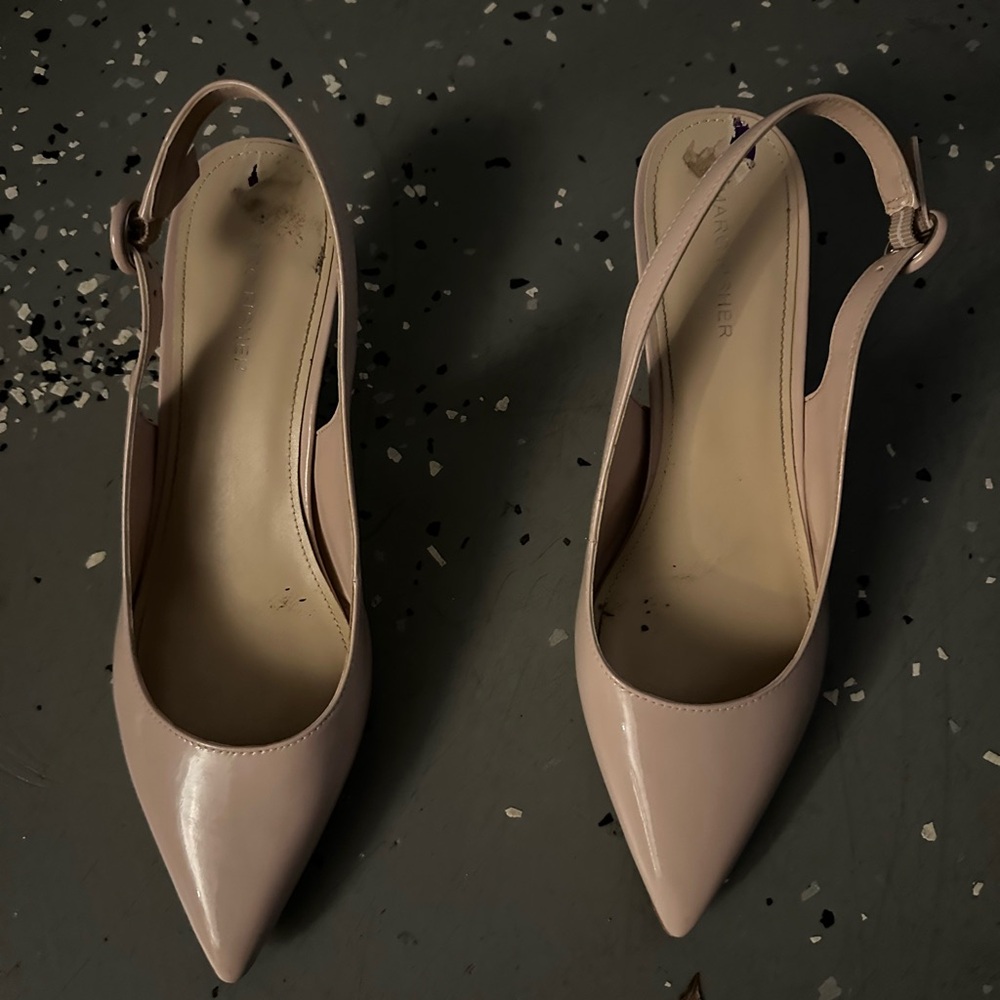 Nine West Blush Pink Kitten Slingback Heels